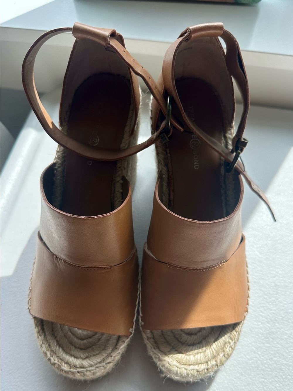 Treasure & Bond Cognac Brown Espadrille Wedge Sandals